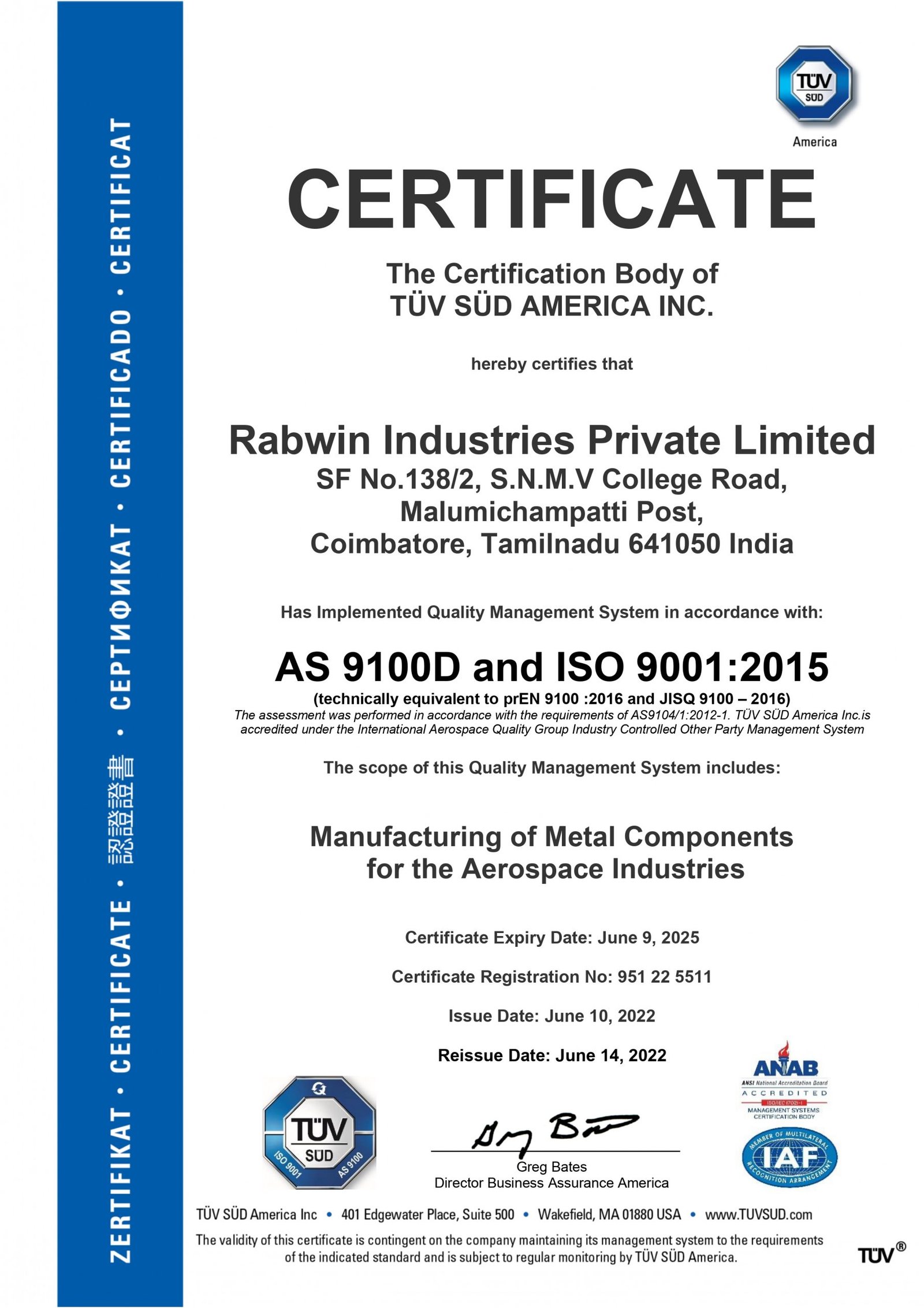 Rabwin Certifications